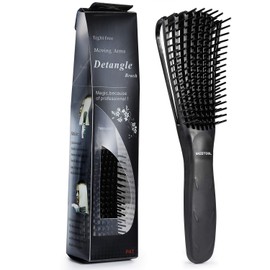 BESTOOL BESTOOL Detangling Brush, Detangler Brush for Natural Black/ Curly Hair Afro 3/4abc Texture, Faster n Easier Detangle Wet or Dry Hair with No Pain (Black)