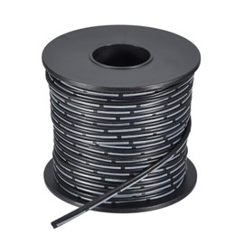 MECCANIXITY 24AWG Silicona Cinta Cable 2 Pines 24 Calibre Plano Cable Flexible 30 m/ 100 Pies Negro Trenzado Estañado Cobre Alambre para Modelo Avión, Modelo Coche, Eléctrico Aparato