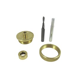 Taytools 300011 Router Inlay Kit Solid Brass 3 Piece Guide Bushing, 1/8 Inch Solid Carbide Downcut Bit and Alignment Pin