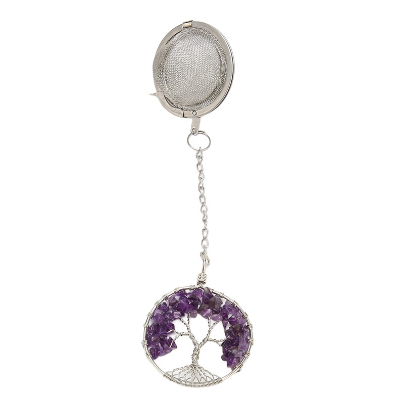 Tea Infuser Artificial Crystal Stone Tea Strainer Stainless Steel Diffuser