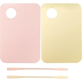 Paletas de Maquillaje Acrílicas para Mezclar Base Líquida Juego de 2 Espátula Incluida, Formato Portátil, Adecuado para Aplicar y Preparar Cosméticos