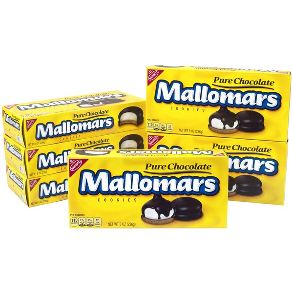 Mallomars Pure Chocolate Cookies, 8-ounce Boxes (Pack of 6)