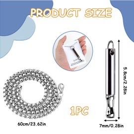 1Pcs Breathing Necklace, Portable Stress Relief Meditation Mindful Stainless Steel Necklaces, Anxiety Whistle Necklace for Women Men Breathing Exercises Relaxation Gifts Silver