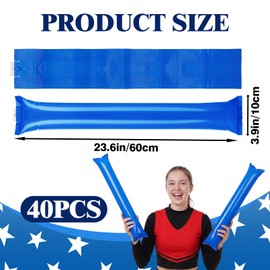 Haakong 40 Pcs Round Boom Sticks Inflatable Cheering Sticks for Cheerleading Noise Makers for Sporting Events Dance Party Sports Supplies