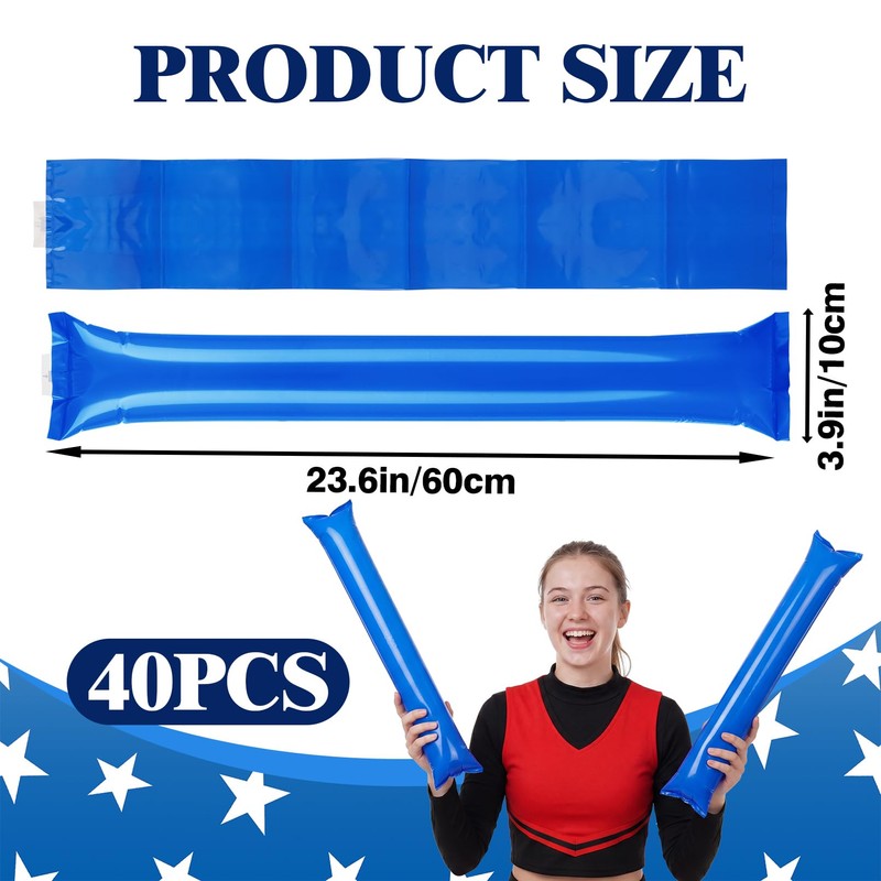 Haakong 40 Pcs Round Boom Sticks Inflatable Cheering Sticks for