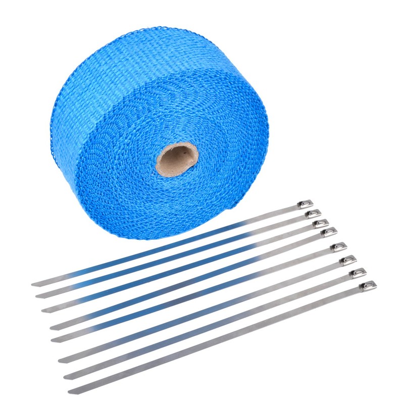 NATGIC 15M Car Motorcycle Exhaust Heat Wrap Tap Header Glassfiber