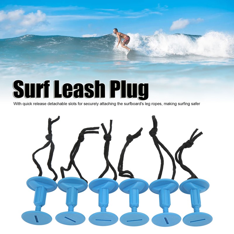6Pcs Surf Board Leash Leg Rope Plug Nylon Plastic Surf