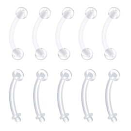 Longita Clear Belly Button Rings Plastic Belly Button Rings Plastic Belly Rings for Sports Surgery