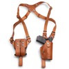 GUN & FLOWER Brown Leather Shoulder Holster Fits Glock 17/19,