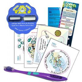 New Resources Group Bathroom Fun Kit Children's Brush Buddy Timer | Toothbrush Bathroom Vinyl Cling