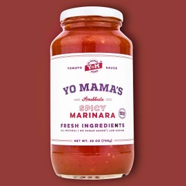Keto SPICY Marinara Pasta Sauce by Yo Mama's Foods - Pack of (1) - No Sugar Added, Low Carb, Low Sodium, Gluten Free, Paleo Friendly, and Made with Whole, Non-GMO Tomatoes.