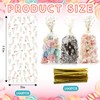 CEMECER 100PCS Wildflower Party Cellophane Treat Bags, 11 x 5