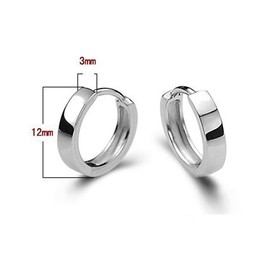 925 Sterling Silver Hoop Earrings for Women | Small Zircon Inlay Hoops Stud Earring Fashion Jewelry Gift (polished)