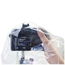 JJC 6 pieces Camera Rain Cover Protector for Canon Nikon and Other Digital SLR Cameras with lens - length and width up to 11''x7''/ 28x17cm, Transparent Camera Rain Coat Rain Sleeve - type D