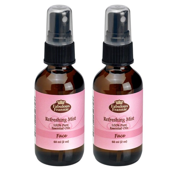 Fabulous Frannie Face - Refreshing Essential Oil Mist A Perfect Blend of Grapefruit, Frankincense and Lavender Pure Essential Oils 2oz Each 2pk