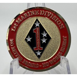 1st Marine Division "No Better Friend No Worst Enemy" 1.5" Challenge Coin