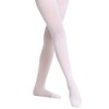 Danskin Big Girls' Microfiber Footed Tight, White, Intermediate