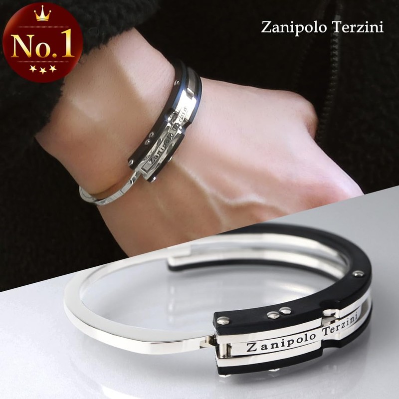 Zanipolo Tartzini Men's Silver Gold Bracelet, Hand Cuff, Handcuff, Surgical