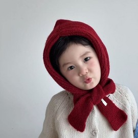 [International] Kids' Korean Style Balaclava - Hat & Scarf All-in-One lf2117 Free Size/Yellow 3ea