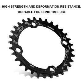 Alomejor Fahrradkettenring 32/34/36 / 38T BCD 104 Mountainbike Stahl Einzelkurbel Kettenblatt Reparatur Teile Kettenblätter für Outdoor Radfahren(32T-Schwatz)