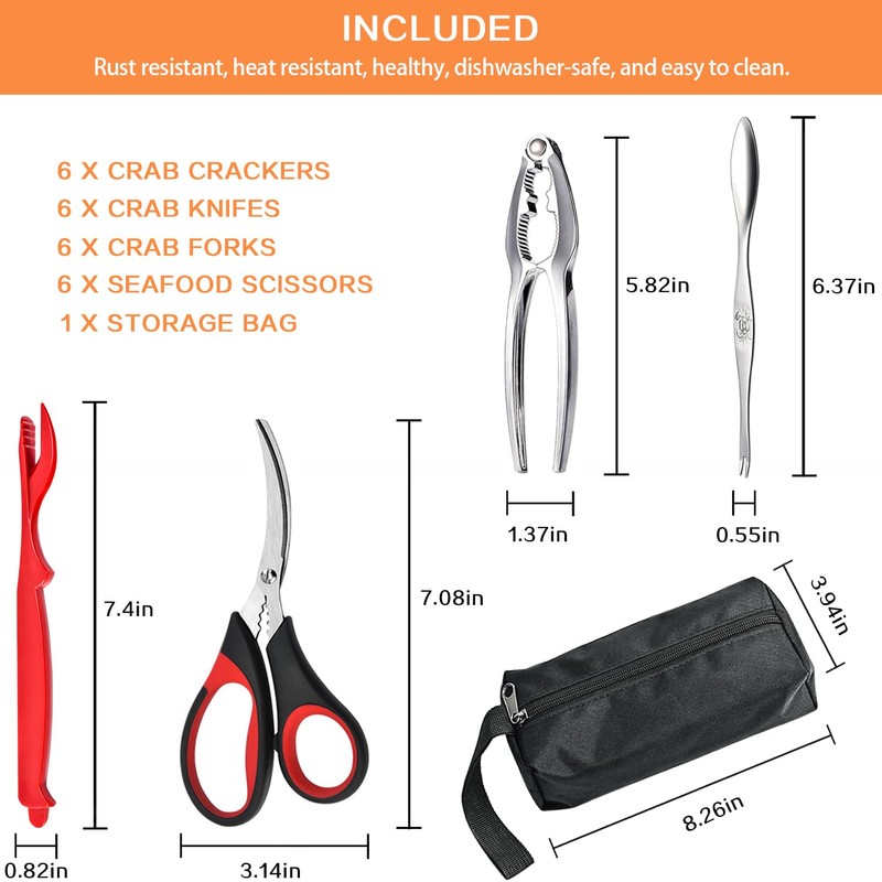 Crab Crackers And Tools, Crab Leg Cracker Tool Set Of