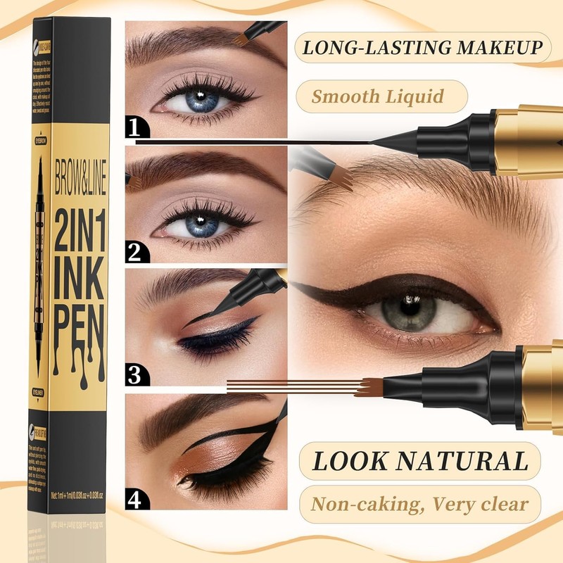 Magic Eyebrow Pencil, 2 in 1 Upgrade Multifunction 3D Microblading