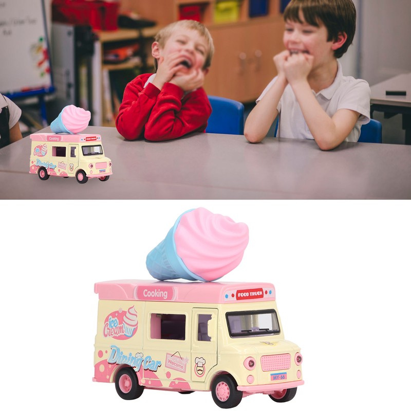 1:36 Magnetic Induction Alloy Die Cast Food Truck Kid Light
