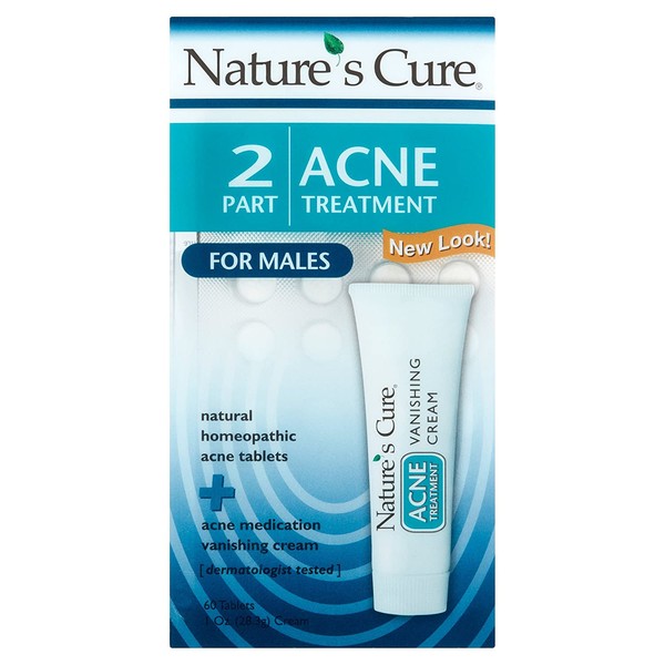 Nature's Cure Two Part Acne Treatment System for Males (1 Month Supply)