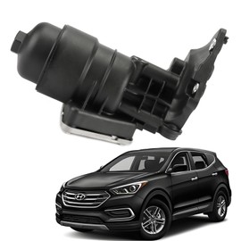 FASTCHE Oil Filter Complete Assembly Compatible with 2012-2019 Kia Sedona/Cadenza/Sorento & Hyundai Santa Fe/Santa Fe XL/Azera, 3.3L 3.5L V6, Replace # 26300-3CAB0 26300-3CAB1