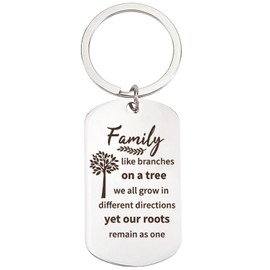 CREATCABIN Keychain for New Home Keepsake Key Ring Memorial Charm Pendant Words Engraving Stainless Steel Keychain Long Distance Housewarming Gifts for Memories Friends Family Neighbor 1x2Inch