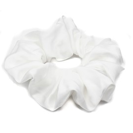 Mytoptrendz® Large Luxurious Smooth Soft hair Satin Scrunchie Ponytail Hairties Hairbands for Girls Women Thick Hair (White)
