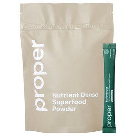 Proper, The Greens Daily Boost Organic Greens Powder. Whole Food, Apple Flavor Veggie Powder Superfood with Wheatgrass, Spirulina, Chlorella, Probiotics. Daily Drink Mix for Wellness and Digestion