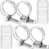 4 Pieces Double Wire Hose Clips Adjustable Stainless Steel Hose