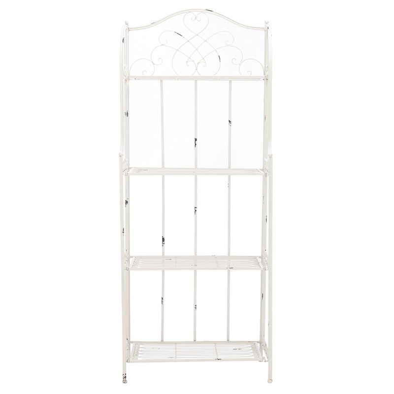 Safavieh PAT5014B Outdoor Collection Amaris Antique White Wrought Iron 4-Tier