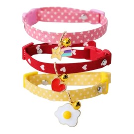 Set 3 Collares P/gato, Cascabel Y Dije Acero Estilo Japones