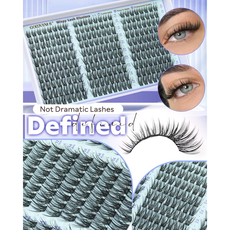 Goddvenus Wispy Lash Clusters Natural Eyelash Clusters No Makeup Look