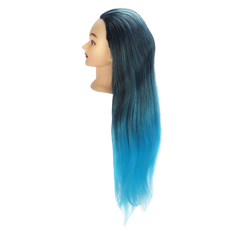 Hair Mannequin Head Colorful Hair Braiding Practice Hairdressing Mannequin Head