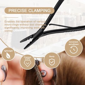Hair Extension Pliers Kit for Micro Beads Sewing In Extensions Stainless Steel Hair Extension Pliers with 2 Holes Detachable Hair Extension Loop Tool for Feather Extensions Weft Extensions