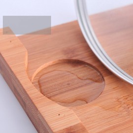 MAGICLULU Folding Pot Lid Holder Pot Lid Rack Made of Wood Pot Lid Stand Bamboo