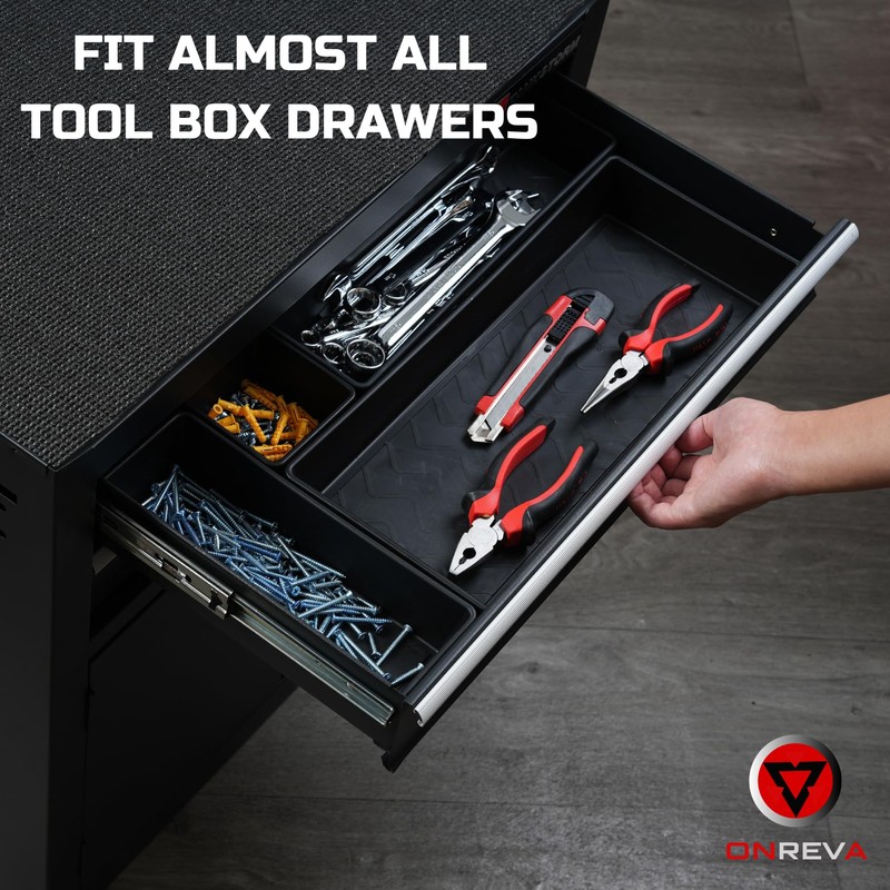 ONREVA Tool Box Organizer Tray Divider Set, Extra Large Toolbox