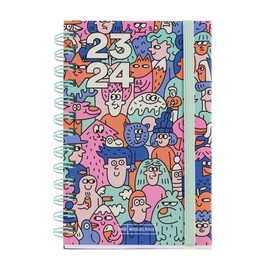 Miquelrius - School Planner 23-24, September 2023 to August 2024, 12 Months, Size 11.7 x 17.4 cm, Page, Doodle, Spanish-English