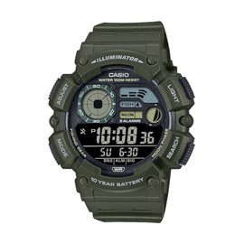 Casio WS1500H Series | Men’s Digital Watch | 100M WR | Dual Time | Countdown Timer | LED Light | Moon Phase | Fishing Mode | Auto Calendar | Multi Alarms | 1/100 SEC Stopwatch | 10 Year Battery
