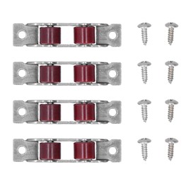 Set of 4 Push-Pull Window Roller, Double Wheel, Sliding Window, Door Roller, Hardware, Silent Operation, High Strength, 14mm Slot Width, Stainless Steel Nylon Window