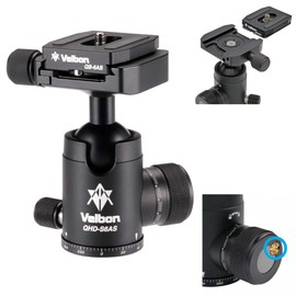 Velbon AMZQHD-S6AS 0017915858107 Medium Free Head QHD-S6AS AZ Compatible with Arca Swiss Shaved Aluminum Torque Adjustment Mechanism Ball Head SLR Mirrorless Camera Head Horizontal Pan Independent
