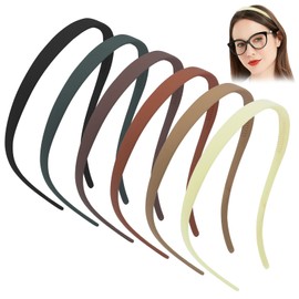 hurifeng 6 Pack No Pressure Headbands for Glasses Wearers - Flexible Non-Slip Hairbands, Matte Plastic with Teeth, for Women & Girls, Comfortable No Pressure, Ideal for Daily Use, Makeup & More(set-B)
