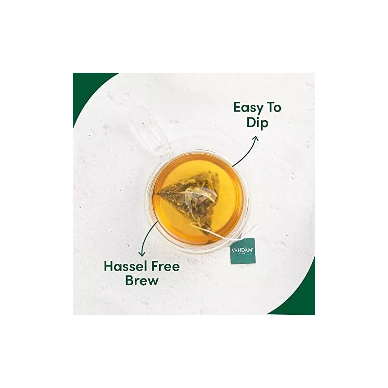 Vahdam Turmeric Ginger Herbal Tea 100 Count Caffeine Free Biodegradable