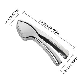 Premium Garlic Press, Heavy Duty Stainless Steel Garlic Crusher and Mincer, No Need to Peel Crusher with Handle, Rust Proof & Easy to Clean, Dishwasher Safe, Effortless Chopping for Garlic Ginger