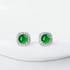 14K Gold Jade Stud Earrings, Moissanite Bezel Jade Stud Earrings,