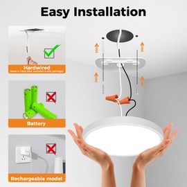 slochi Motion Sensor Ceiling Light Wired, 7 Inch 5000K Closet Lights Motion Sensor, 15W 1500LM Motion Activated Ceiling Light Fixture with Timer for Pantry Hallway Stairwell Porch, White 1 Pack