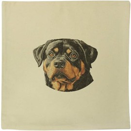 Azeeda 40cm x 40cm 'Rottweiler Dog Portrait' Canvas Cushion Cover (CV00042944)